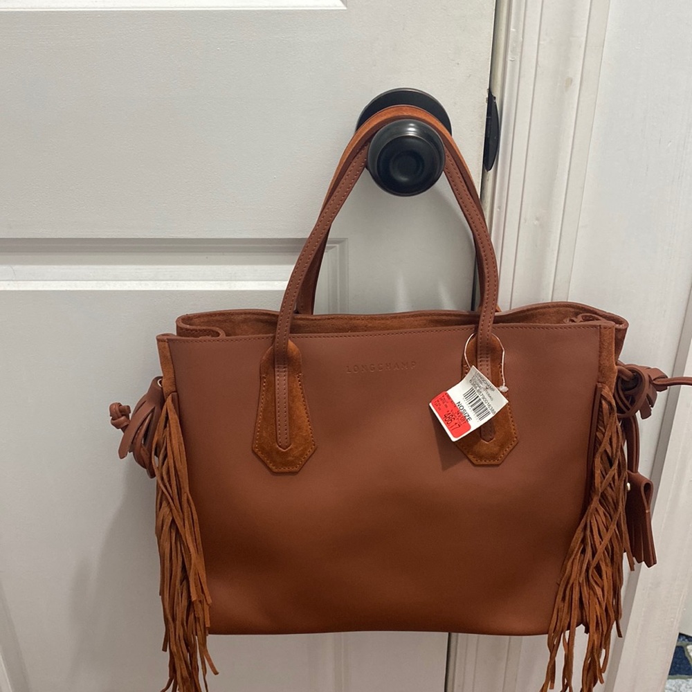 Longchamp leather and suade nwt tote
